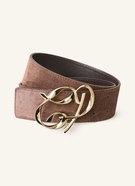 CLAUDIE PIERLOT Pasek skórzany JASNOBRĄZOWY