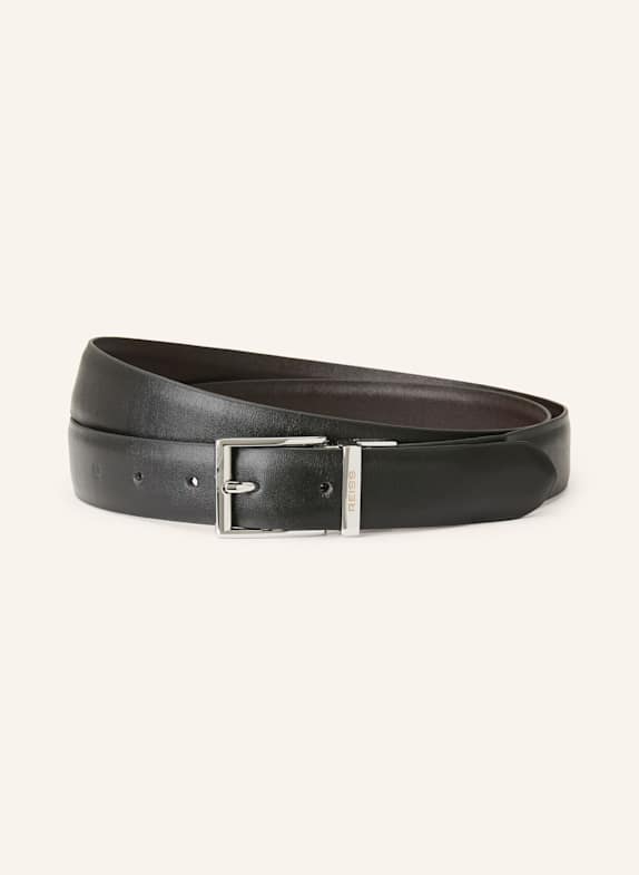 REISS REIGN reversible leather belt BLACK