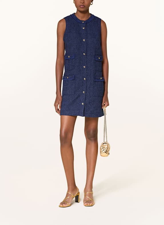 SANDRO Bouclé-Kleid DUNKELBLAU