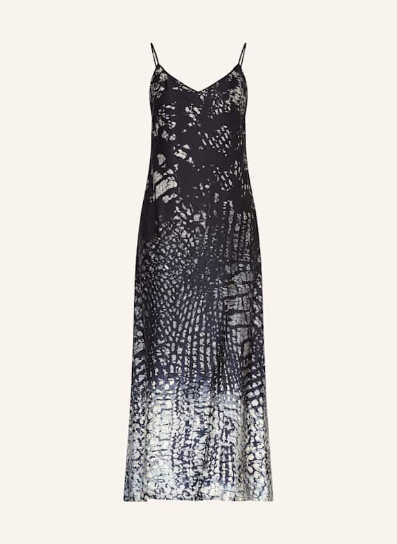 REISS Satinkleid LORNIE DUNKELBLAU / WEISS