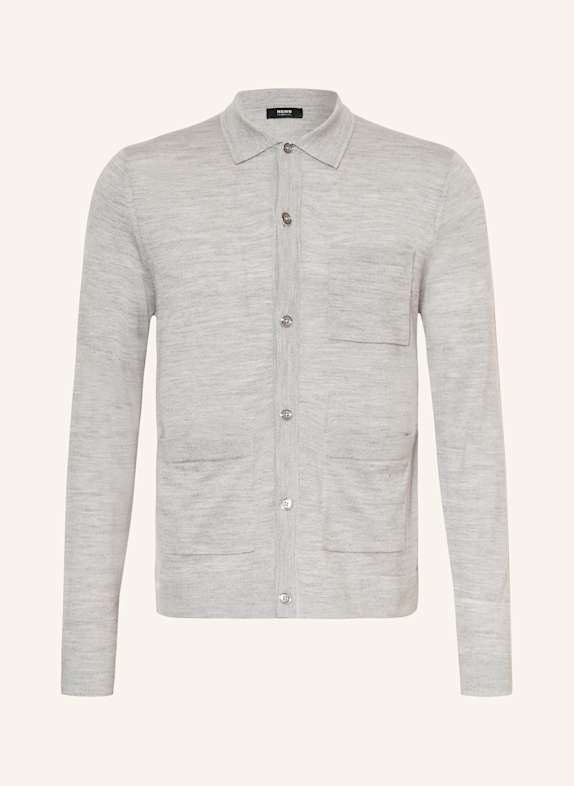 REISS Dzianinowa koszula MUNICH regular fit z wełny merino JASNOCZARY