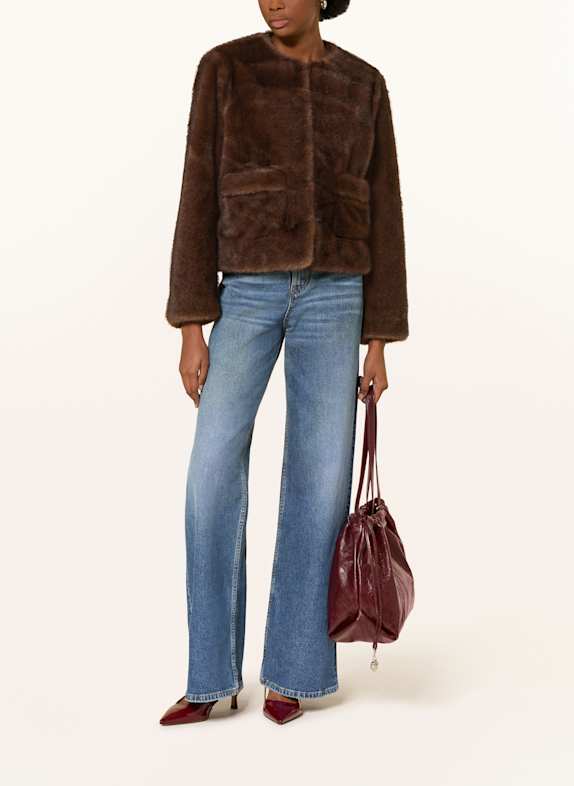 maje Kunstpelz-Jacke BRAUN