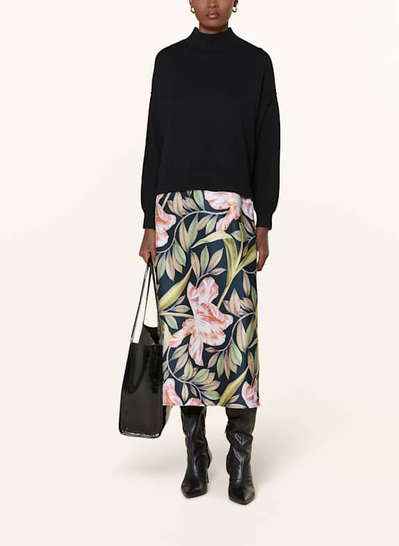 TED BAKER Zestaw BERGNIA: Sweter i sukienka satynowa CZARNY / JASNOZIELONY / BLADORÓŻOWY