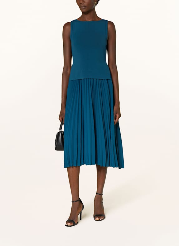 TED BAKER Sada LEEYAMA: šaty a pletený top PETROLEJOVÁ