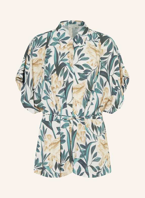 TED BAKER Blouse shirt GEHMMA WHITE / GREEN / LIGHT BROWN