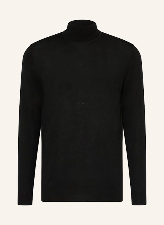 PROFUOMO Golf z wełny merino CZARNY