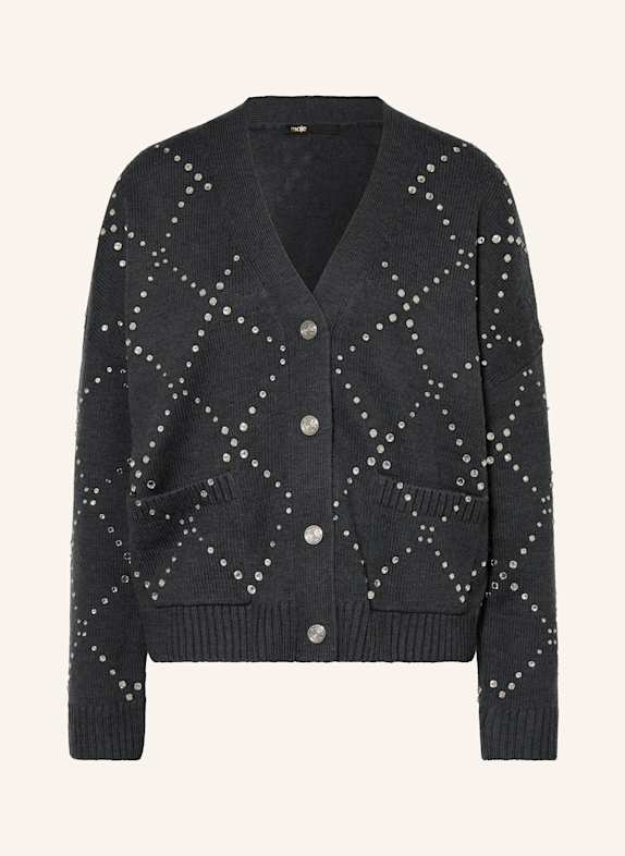 maje Strickjacke mit Schmucksteinen DUNKELGRAU