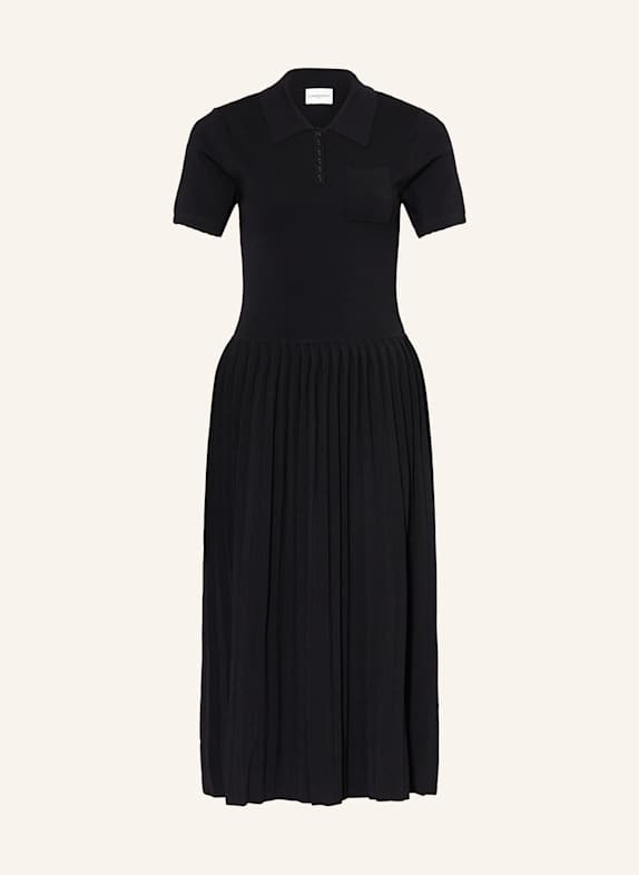 CLAUDIE PIERLOT Strickkleid mit Plissees SCHWARZ