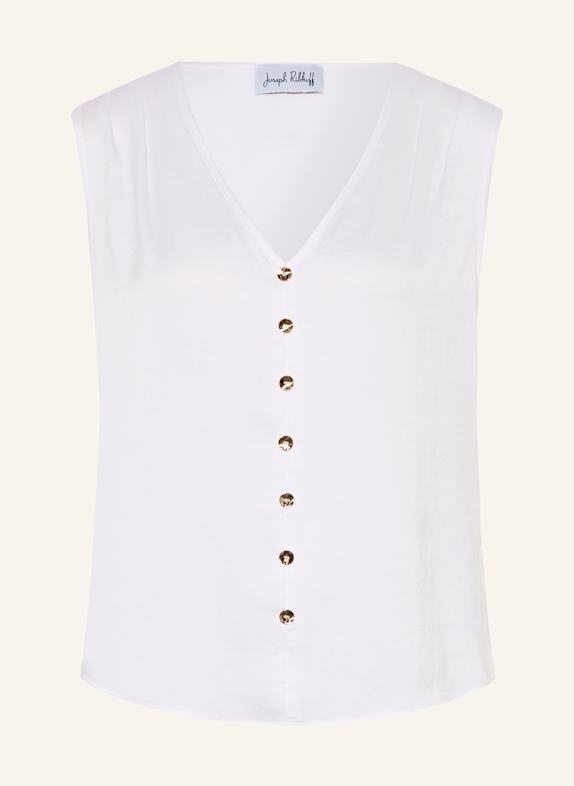 Joseph Ribkoff Bluzka bez rękawów z satyny BIAŁY