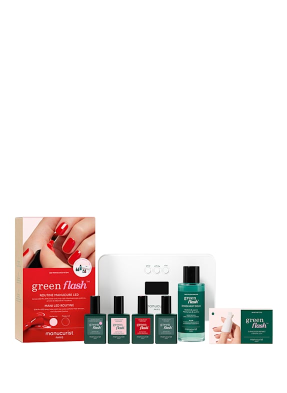 manucurist GREEN FLASH MANI LED ROUTINE POPPY RED/HORTENCIA