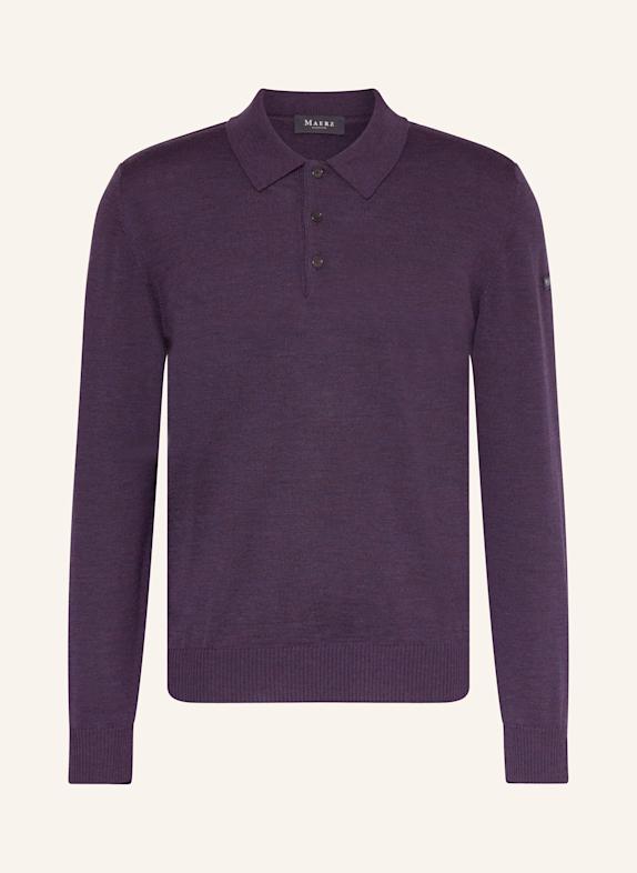 MAERZ MUENCHEN Strick-Poloshirt DUNKELLILA