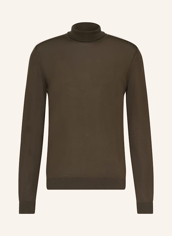 BOSS Rollkragenpullover MUSSO GRÜN