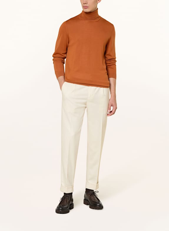 BOSS Rollkragenpullover MUSSO DUNKELORANGE