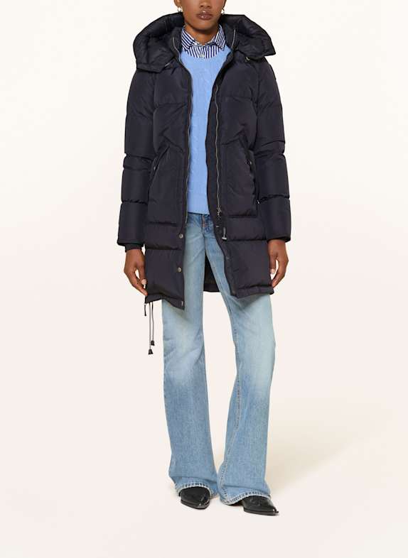 PARAJUMPERS Daunenmantel LONG BEAR mit abnehmbarer Kapuze DUNKELBLAU