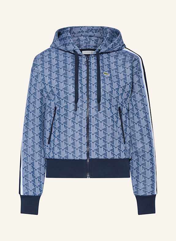 LACOSTE Sweatjacke DUNKELBLAU / HELLLILA / WEISS