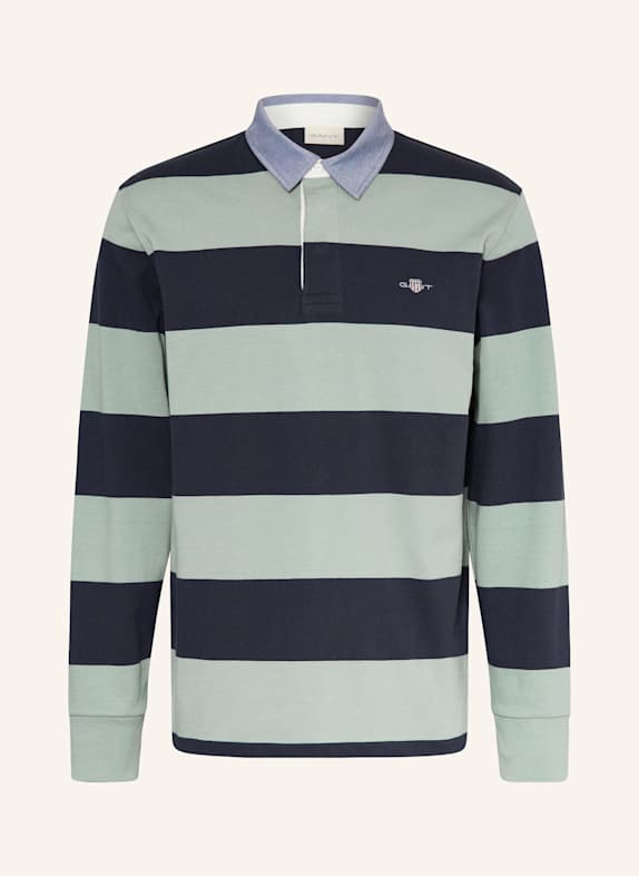 GANT Rugbyové tričko SVĚTLE ZELENÁ / TMAVĚ MODRÁ