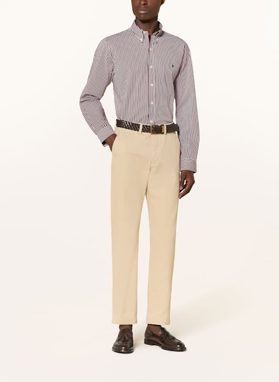 POLO RALPH LAUREN Overhemd Custom Fit BRUIN / WIT