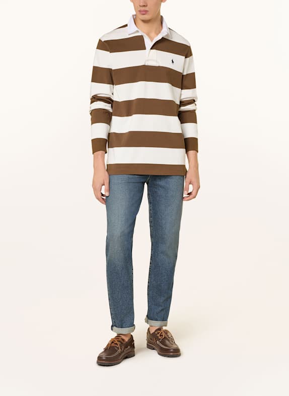 POLO RALPH LAUREN Rugby shirt BROWN / WHITE
