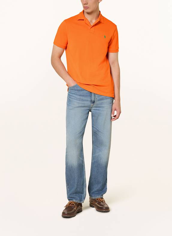 POLO RALPH LAUREN Koszulka polo z piki custom slim fit POMARAŃCZOWY