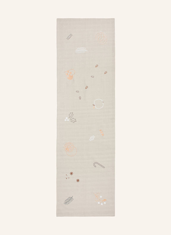 BROSTE COPENHAGEN Tischläufer FRYD BEIGE/ ORANGE