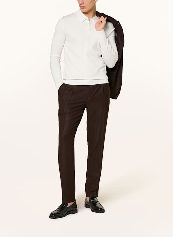HUGO Gebreid poloshirt SAN PIPPO Slim Fit ECRU