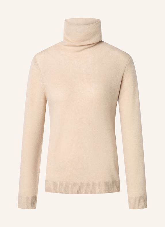 JOOP! Cashmere turtleneck sweater with decorative gems BEIGE