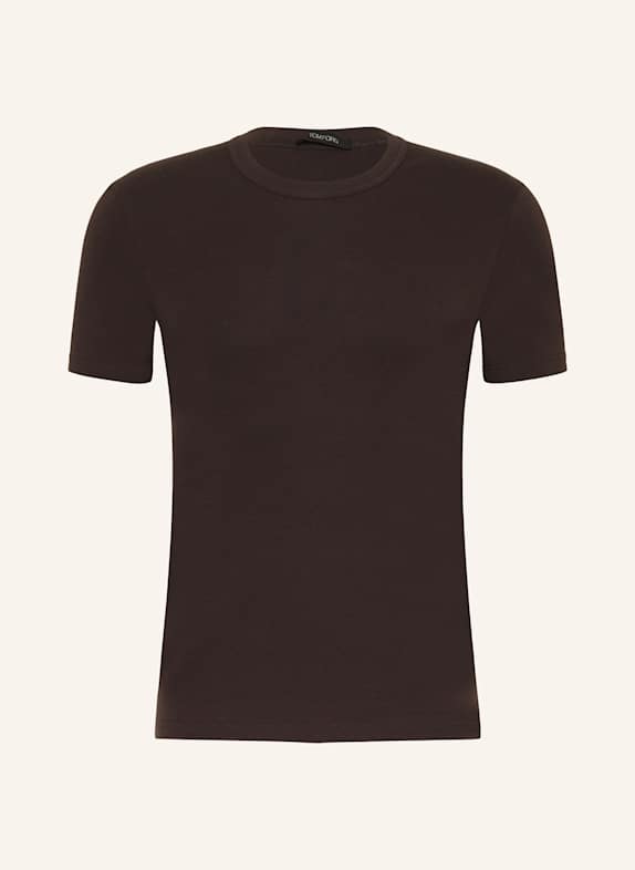 TOM FORD T-shirt CIEMNOBRĄZOWY