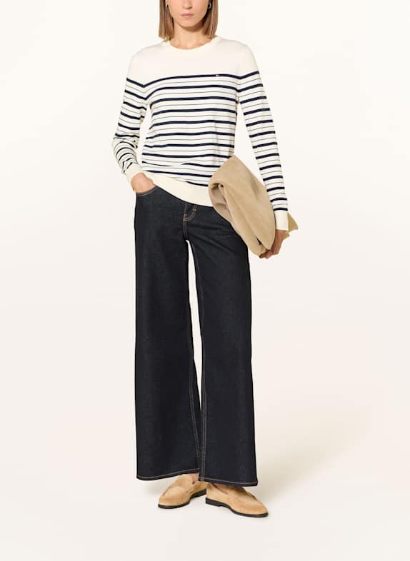TOMMY HILFIGER trui ECRU / DONKERBLAUW
