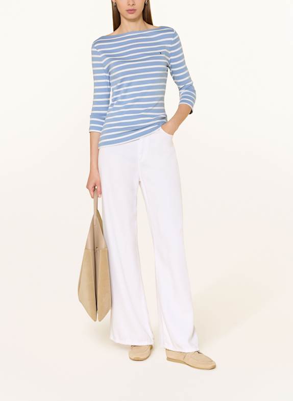 TOMMY HILFIGER Shirt met 3/4-mouwen LICHTBLAUW / WIT