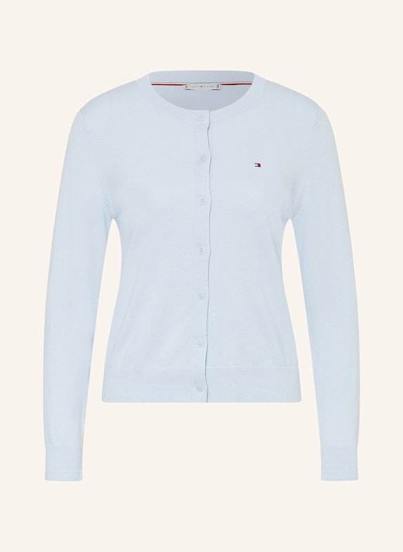 TOMMY HILFIGER Strickjacke HELLBLAU