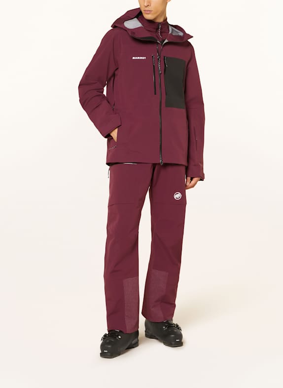 MAMMUT Hardshell skijas STONEY DONKERROOD / ZWART