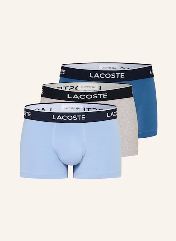 LACOSTE 3er-Pack Boxershorts BLAU / HELLBLAU / HELLGRAU