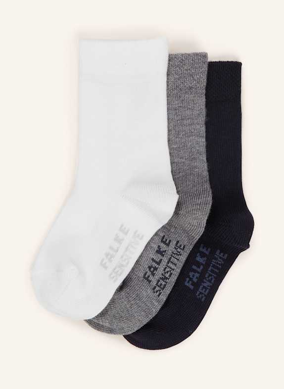 FALKE Lot de 3 paires de chaussettes SENSITIVE  0020 SORTIMENT