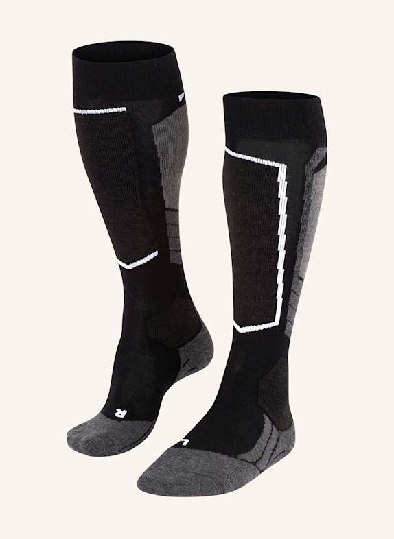FALKE Skarpety narciarskie SK2 WOOL z wełny merino 3010 BLACK-MIX