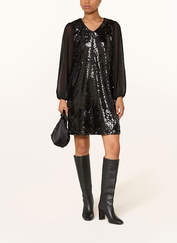 MORE & MORE Kleid mit Pailletten SCHWARZ
