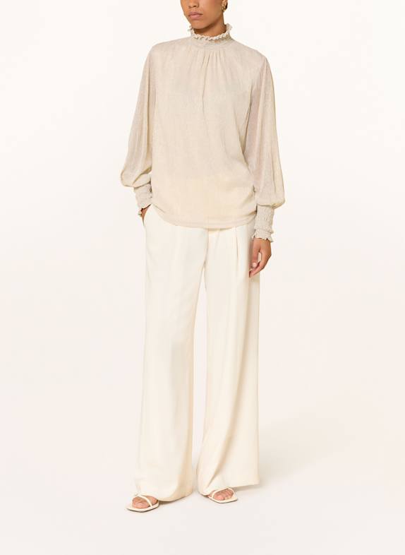 MOS MOSH Blouse MMXIMENA met glittergaren CRÈME / GOUD