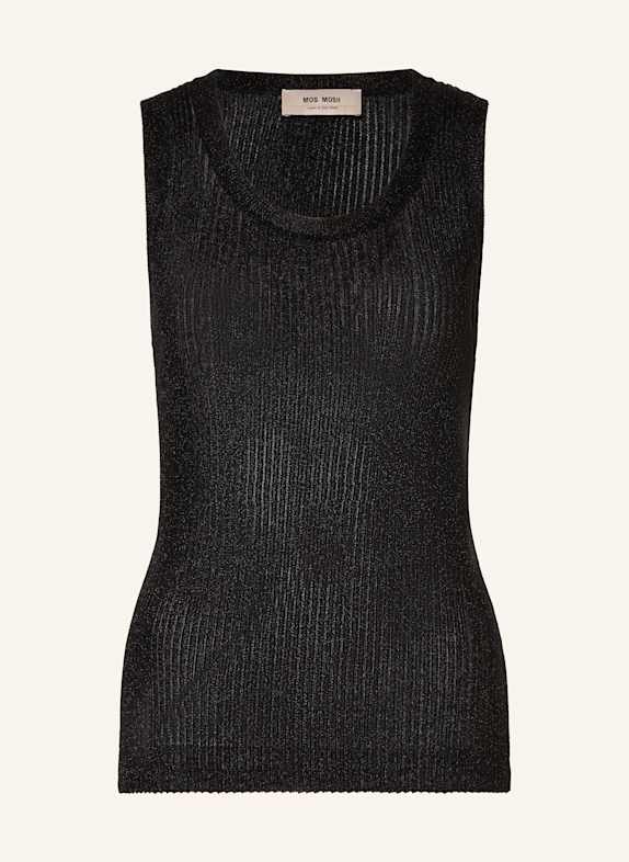 MOS MOSH Stricktop MMRELANA mit Glanzgarn SCHWARZ