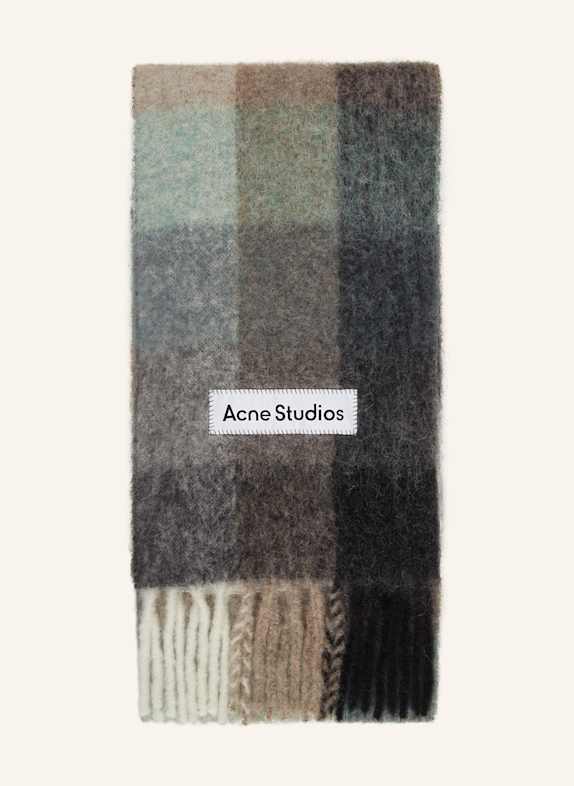 Acne Studios Szal z dodatkiem alpaki SZARY/ JASNOZIELONY