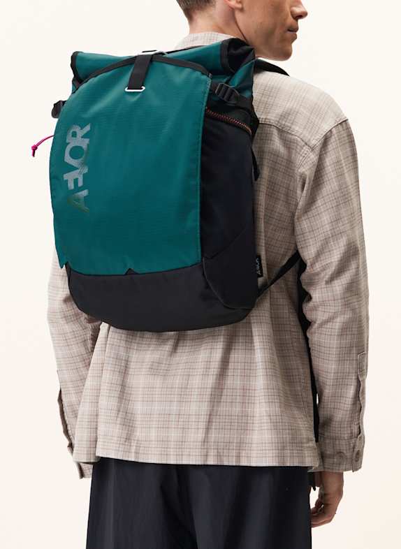 AEVOR Rugzak ROLL PACK 20 l met laptopvak ZWART / PETROL
