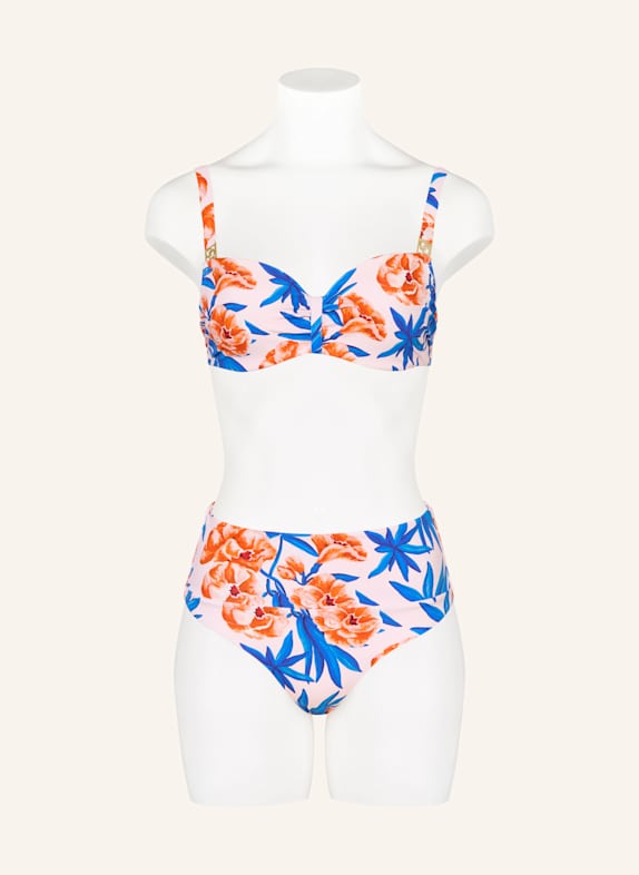 CHANTELLE Bikinibroekje met hoge taille SAUVAGE ROSE CLAIR / BLAUW / ROOD