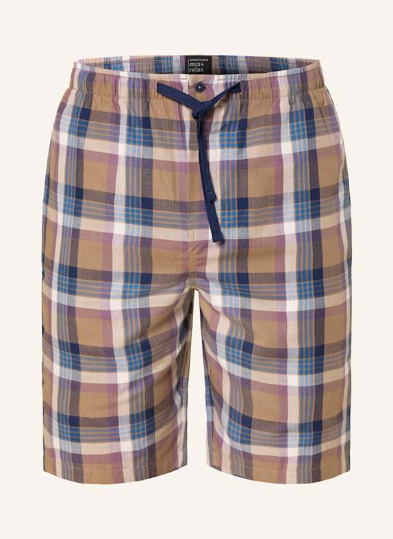 SCHIESSER Pajama shorts MIX+RELAX CAMEL / BLUE / FUCHSIA