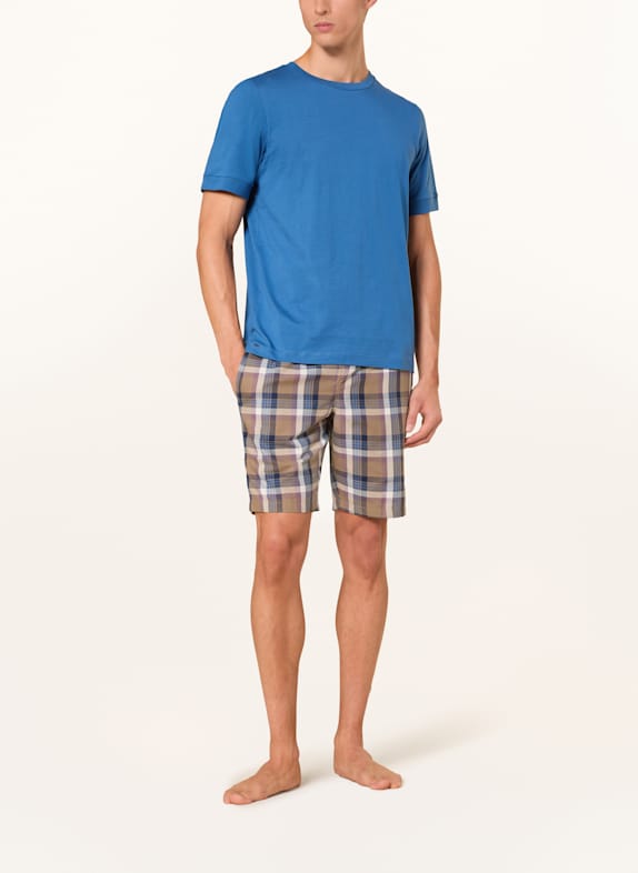 SCHIESSER Sovshorts MIX+RELAX KAMEL / BLÅ / FUCHSIA