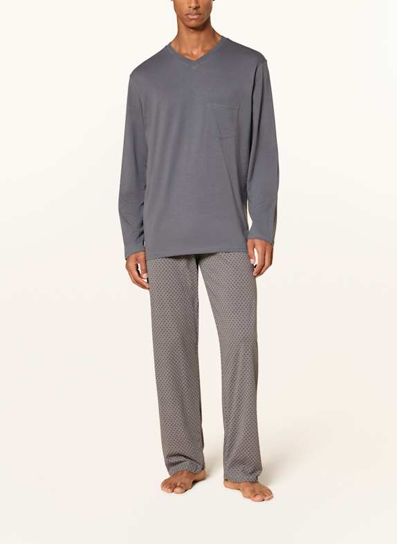 SCHIESSER Pyjamas COMFORT ESSENTIALS MÖRKGRÅ / GRÅ