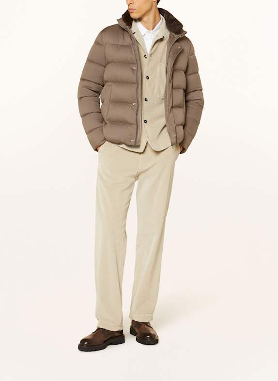 HERNO Daunenjacke mit abnehmbarem Kunstfell BEIGE