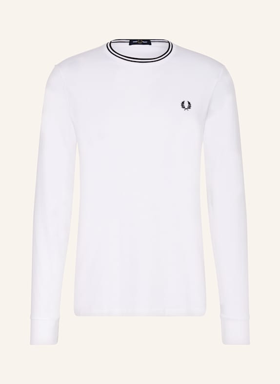 FRED PERRY Longsleeve WEISS