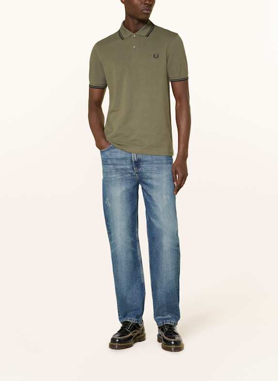 FRED PERRY Piqué poloshirt DONKERGROEN