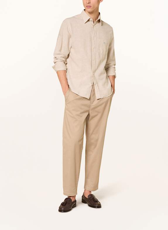 GANT Overhemd Regular Fit met linnen BEIGE