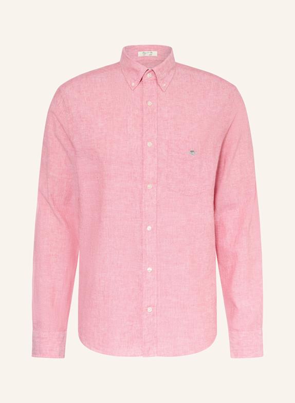 GANT Hemd Regular Fit mit Leinen HELLROT