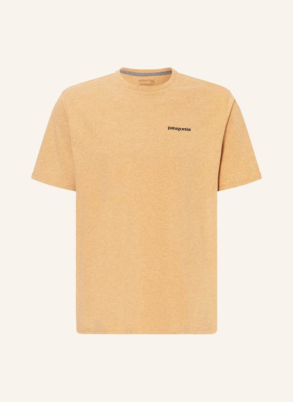 patagonia T-shirt P-6 LIGHT BROWN/ BLACK/ WHITE