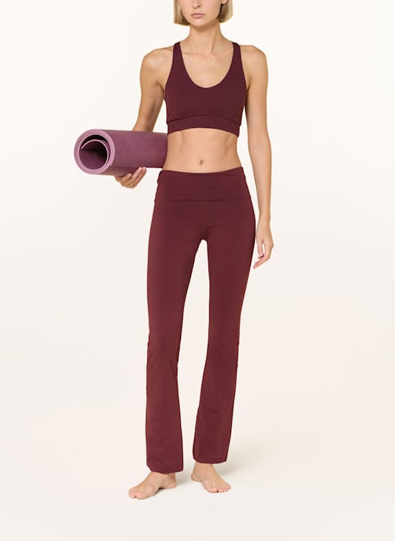 MANDALA CLASSIC ROLLDOWN yoga pants DARK RED